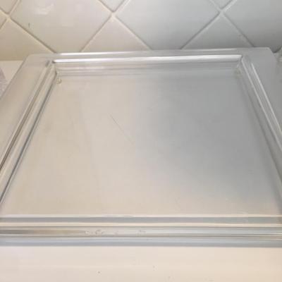 Square glass serving tray with seperate containers
