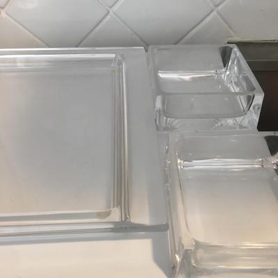 Square glass serving tray with seperate containers