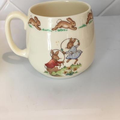 Vintage Royal Doulton Bunnykins bowl and cup set