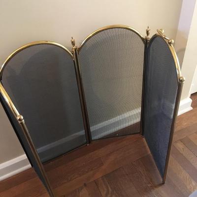 Folding Brass fireplace screen