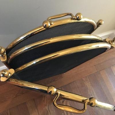 Folding Brass fireplace screen