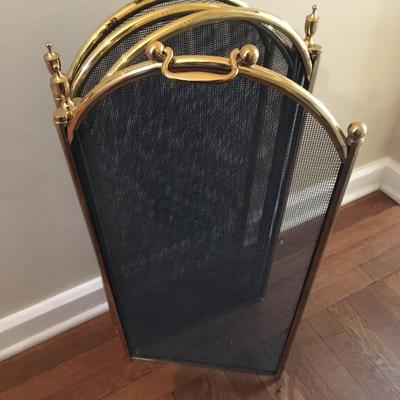 Folding Brass fireplace screen