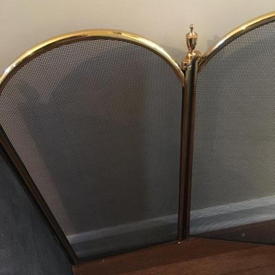 Folding Brass fireplace screen