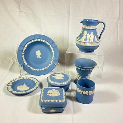 1012 Vintage Blue Wedgwood Jasperware Lot