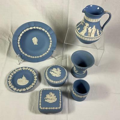 1012 Vintage Blue Wedgwood Jasperware Lot