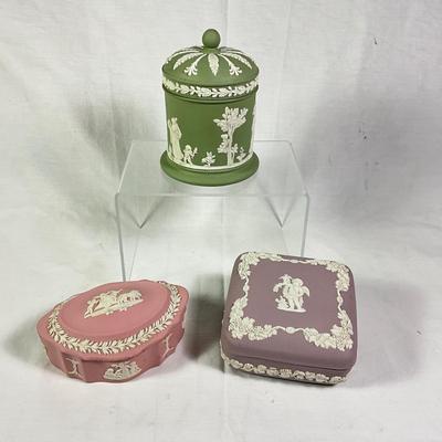 1013 Wedgwood Jasperware Covered Boxes and Tobacco Jar