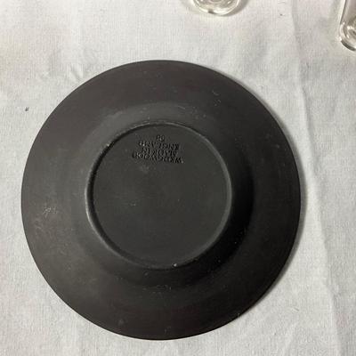 1014 Wedgwood Black Jasperware Small Pitcher and Ashtray