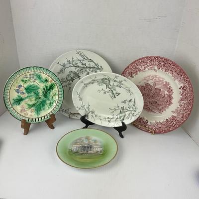1057 Lot of Plates, Majolica, Wedgwood, and more