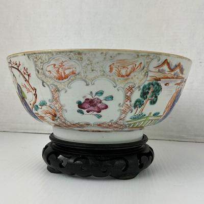 1058 Antique Chinese Export Bowl 9"