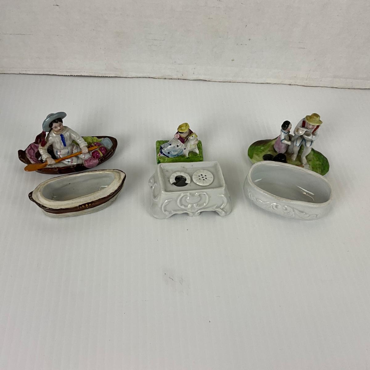 1060 Antique Figural Fairing Boxes Set of 3