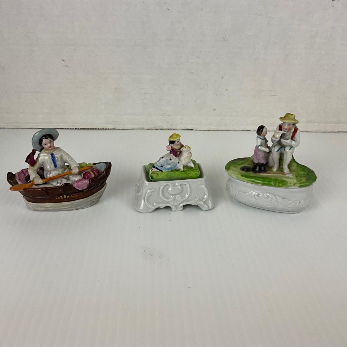 1060 Antique Figural Fairing Boxes Set of 3