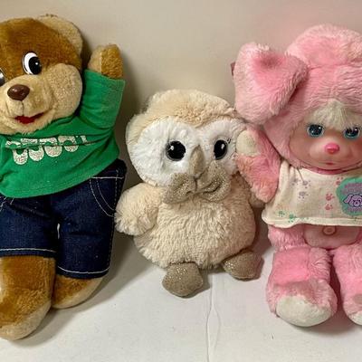Lot of Three Vintage Retro Plush Stuffed Animals