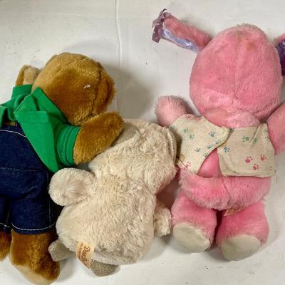 Lot of Three Vintage Retro Plush Stuffed Animals