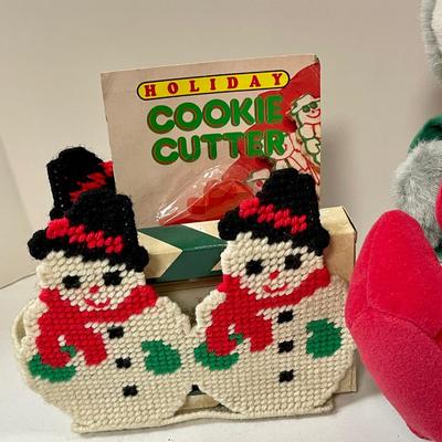 Retro Christmas Decor Plush Mouse Holiday Lot