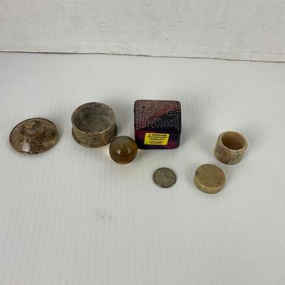 1065 Vintage Miniature Stone Boxes