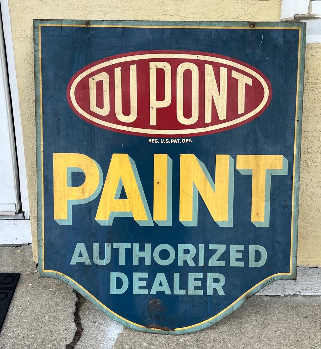 LOT105: Vintage Dupont Paint Double Sided Hanging Sheet