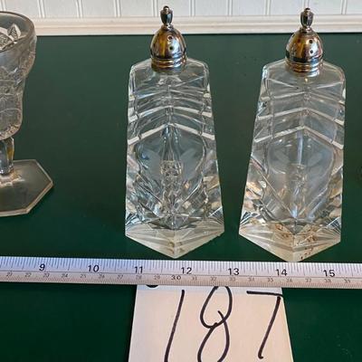 Crystal Salt and Pepper Shakers