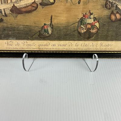 1073 Rare 18th Century Venice Grand Canal Color Copper Engraving