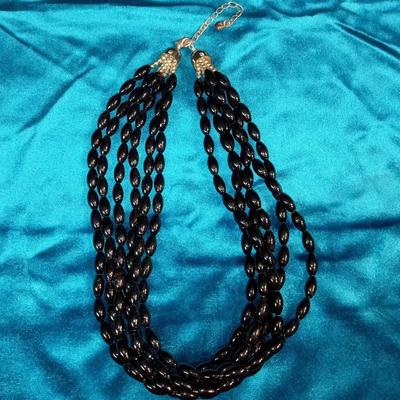 JAY KING MULTI STRAND BEADED NECKLACE W/STERLING ACCENTS