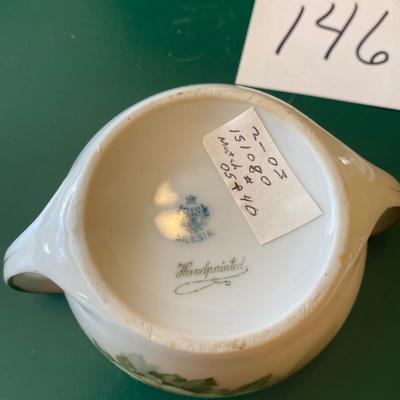 RS Silesia  Bone China Handpainted Sugar & Plate