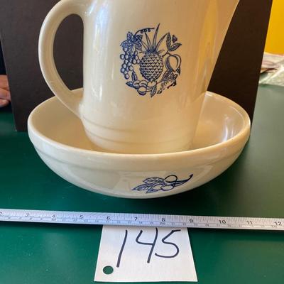 Oxford ware Pinapple Delft Pitcher & Bowl