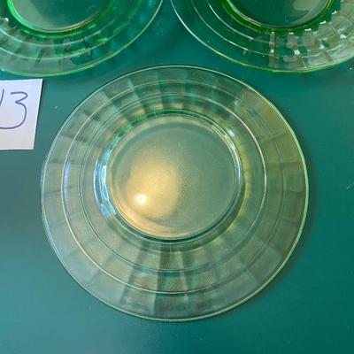 Vintage Colonial Fluted  Rope 8.25â€ Uranium Plates