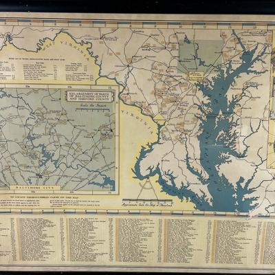 1125 Vintage Horsemanâ€™s Map of Maryland 1952
