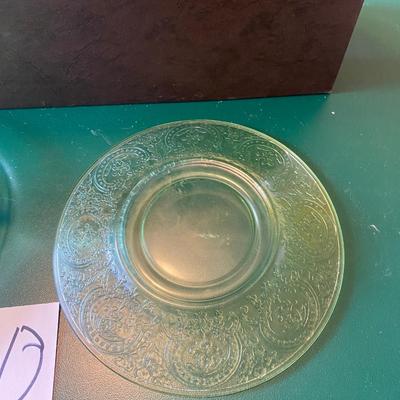 2 Set Green Uranium Plates and Saucers