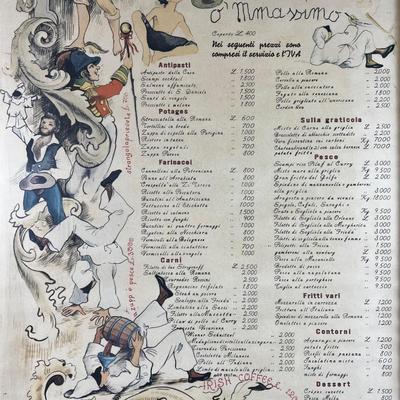 1126 Vintage French Poster Menu for Ristorante Ziâ€™Teresa