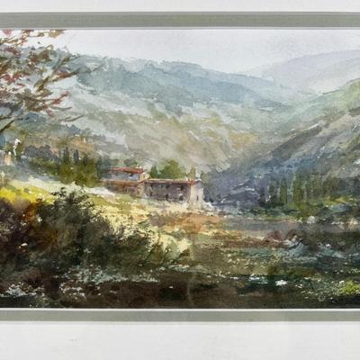 1130 Original Watercolor Landscape Painting Signed