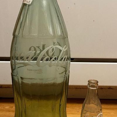 20â€ Coca Cola Advertising Vintage Bottle Clear with White Label with Cap