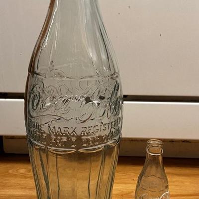 Vintage Coca Cola Advertising Store Display 20â€ Embossed Glass Bottle