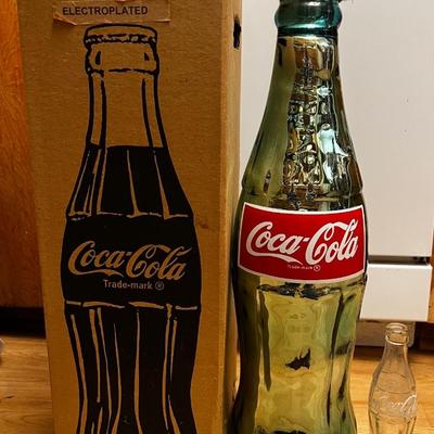 22â€ Coca Cola Advertising Vintage Bottle Electroplated with Cap
