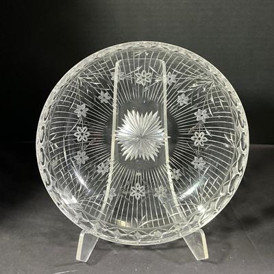 1099 Antique American Brilliant  Cut Etched Crystal Bowl