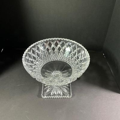 1111 Antique Square Base Bohemian Crystal Pedestal Bowl