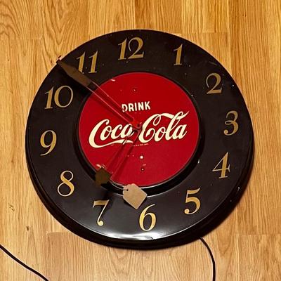 Vintage 1950's Coca Cola Clock Telectron 18"