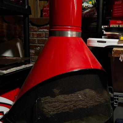 Vintage Mid Century Modern Red Porcelain Finish Preway Fireplace