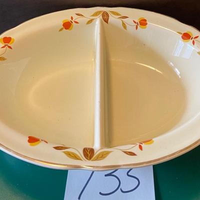 Hallâ€™s Autumn Leaf Divided Vegetable Bowl
