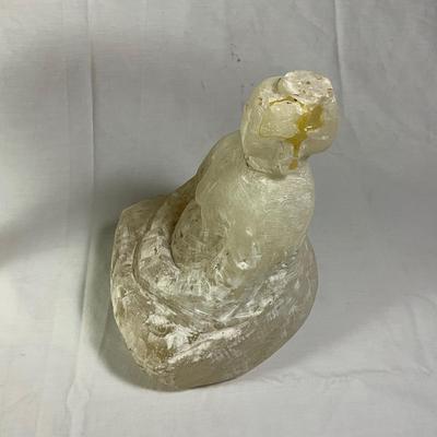 1123 Marble Bird Bath with Birds and Quartz Buddha Statue