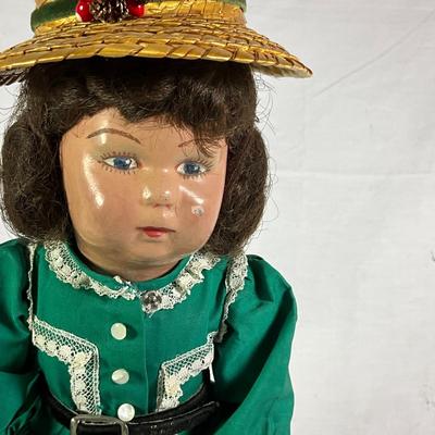 1138 Antique Hand Carved Wooden Schoenhut Jointed Doll