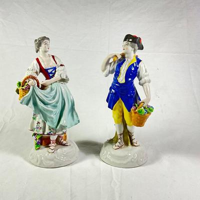 1140 Pair of German Hand painted His and Her Figures