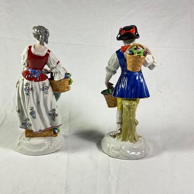 1140 Pair of German Hand painted His and Her Figures