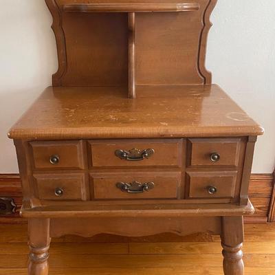 Unique Vintage One Drawer Accent Table