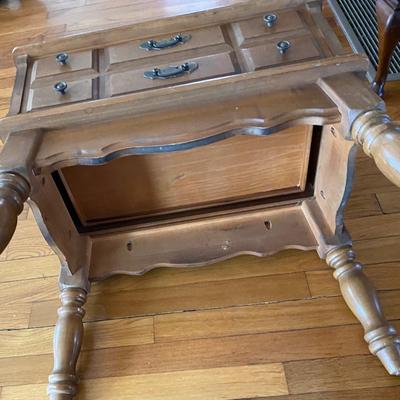 Unique Vintage One Drawer Accent Table