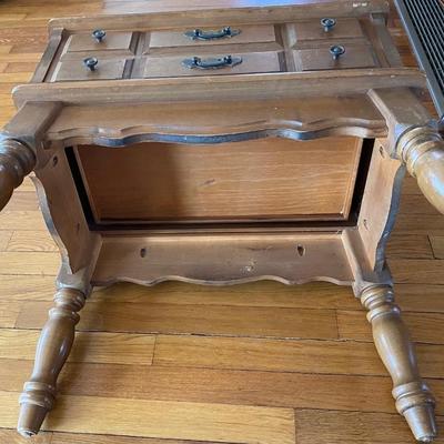Unique Vintage One Drawer Accent Table
