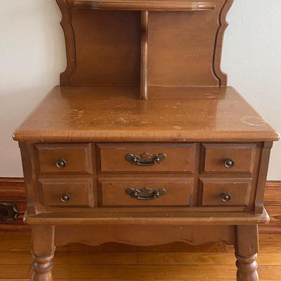 Unique Vintage One Drawer Accent Table