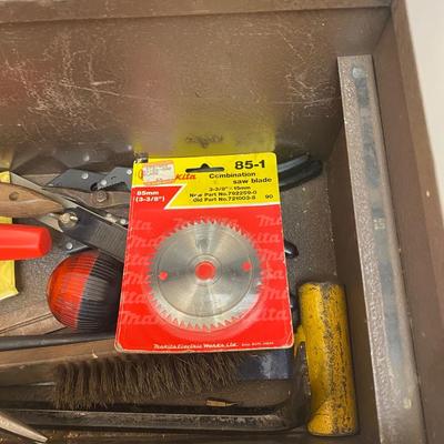 Vintage Kennedy Metal Toolbox with Miscellaneous Hand Tools Included
