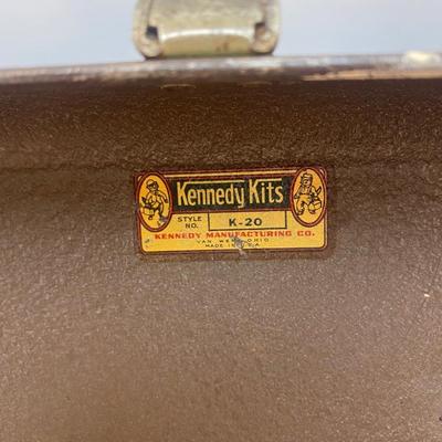 Vintage Kennedy Metal Toolbox with Miscellaneous Hand Tools Included