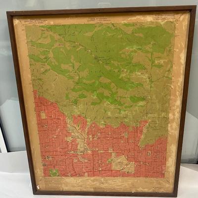 Vintage State of California Deptartment of Water Resources San Gaberial Valley Survey Map