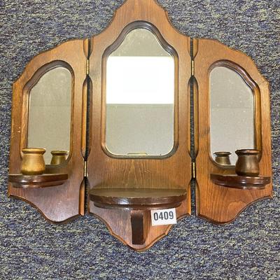 Triple wall mirror candle and sconces